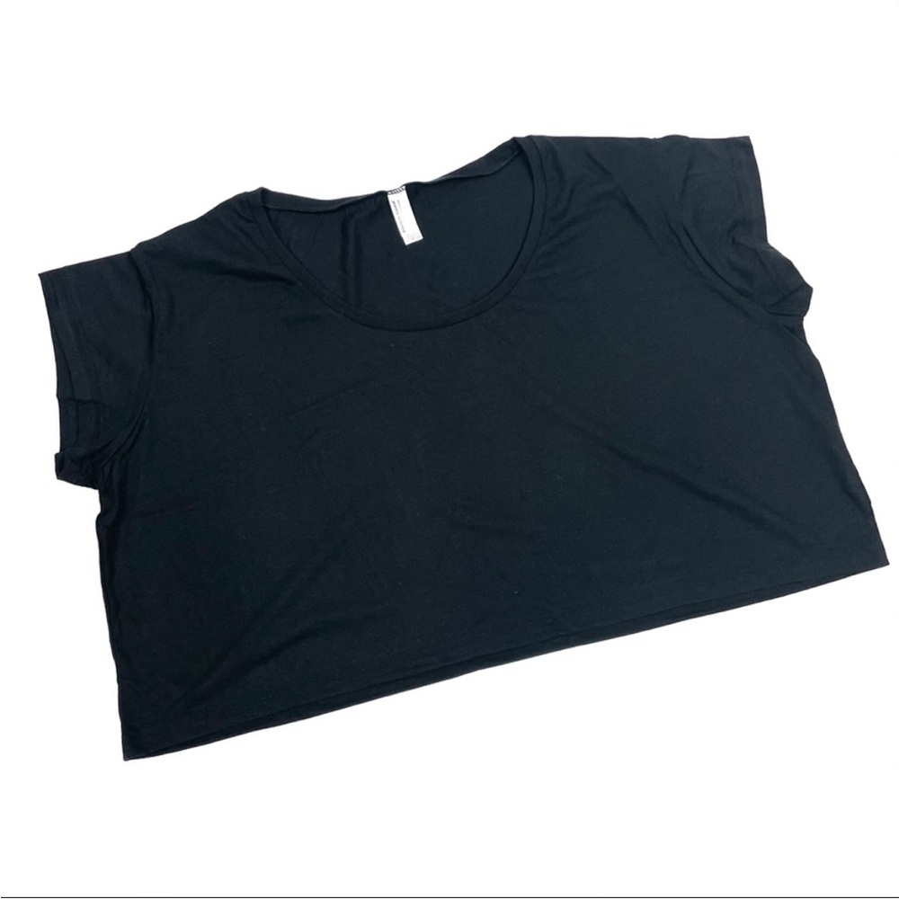 Vintage American Apparel Crop Top T-Shirt in Black - One Size